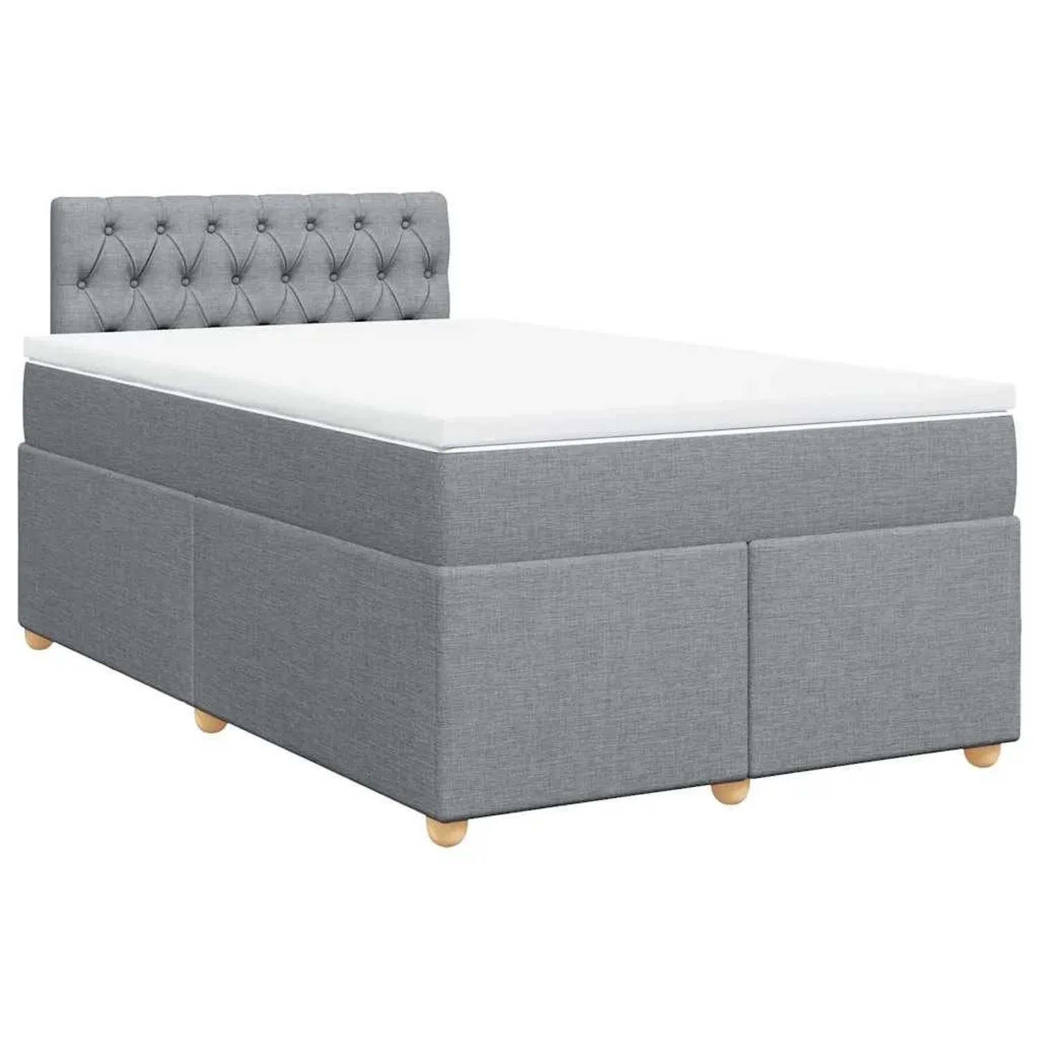 vidaXL Boxspringbett mit Matratze Hellgrau 120x190 cm Stoff 3286626 günstig online kaufen
