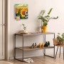Weißer Schlüsselkasten mit Sonnenblumen-Motiv, Magnettafel und 50 Haken für Garderobe.