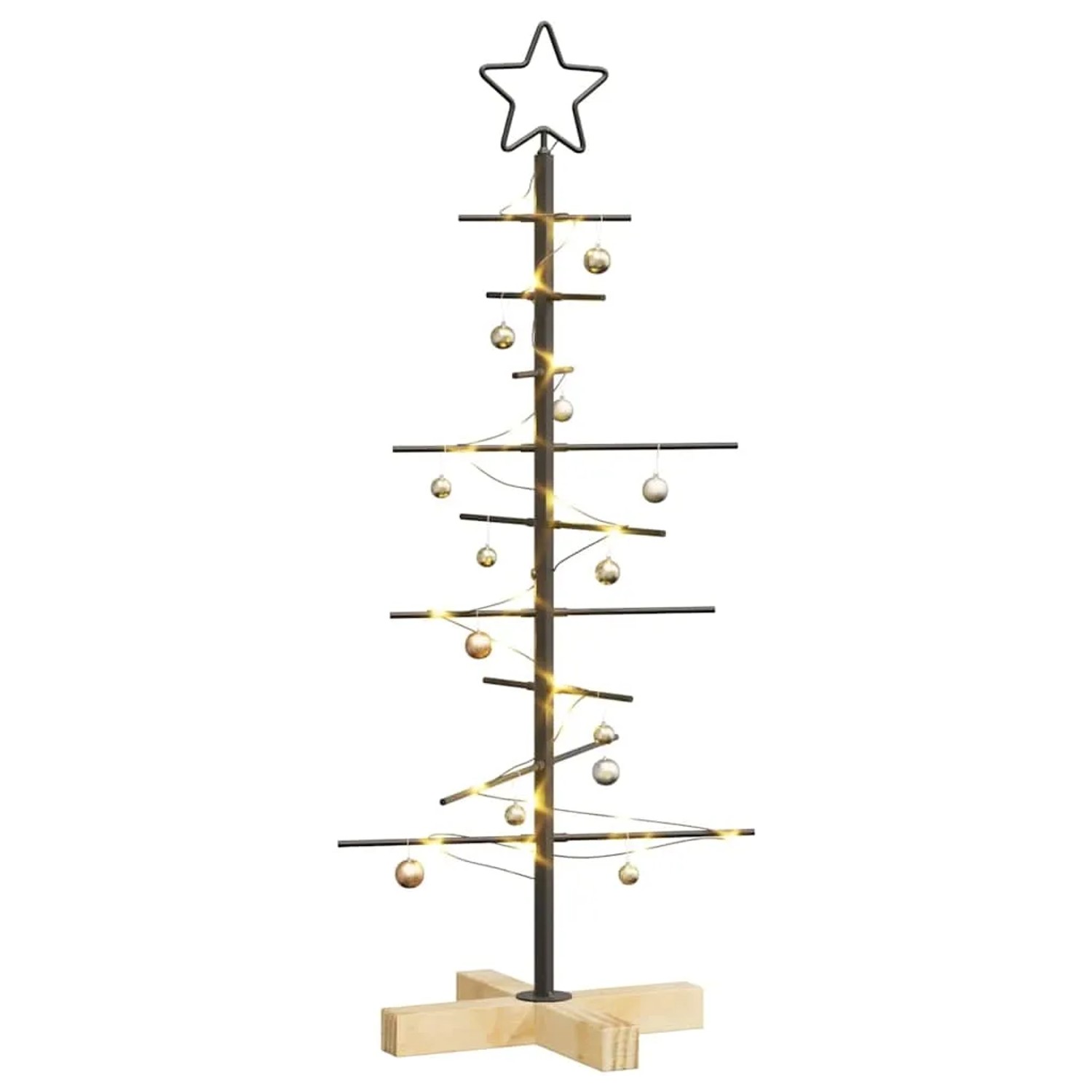 vidaXL Metall Weihnachtsbaum Schwarz 90 cm Pulverbeschichteter Stahl 42019176