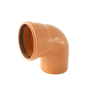Marley Kanalgrundrohr-Bogen 87,5 Grad DN 125 aus Kunststoff in Orange.