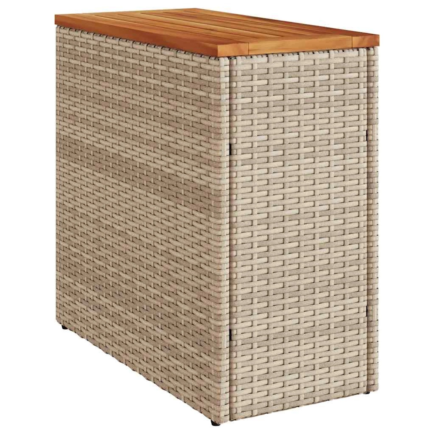 vidaXL Garten-Beistelltisch Holzplatte Beige 58x27,5x55 cm Poly Rattan 3660 günstig online kaufen