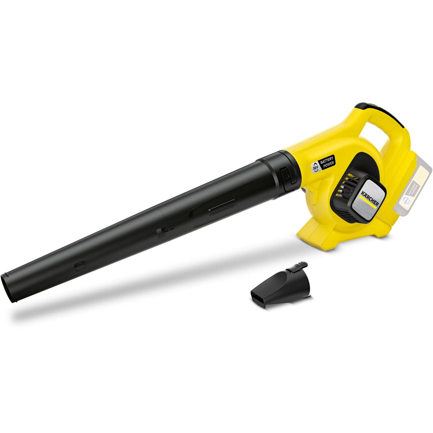 Kärcher Akku-Laubbläser LBL 4 Battery, gelb/schwarz, mit abnehmbarer Düse. Akku-Laubsauger für Gartenarbeiten.