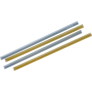 Fackelmann Glastrinkhalme, 4er Set in Gelb und Blau, inklusive Reinigungsbürste.