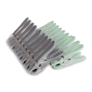 ProHome Wäscheklammern, 60er Pack, Anthrazit und Grün. Kunststoffklammern für Wäsche.