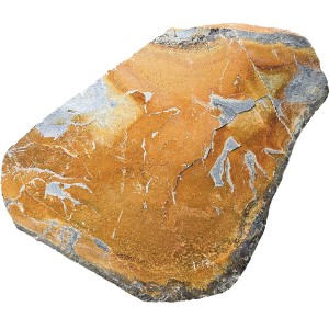 Schiefer Trittplatte, Ø 40cm, Oxid-Ocker, Naturstein für Gartenwege.