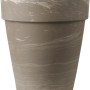 Deroma Pflanztopf Alto Duo, Ø 26 cm, graphit-weiß gestreift, aus Terrakotta.