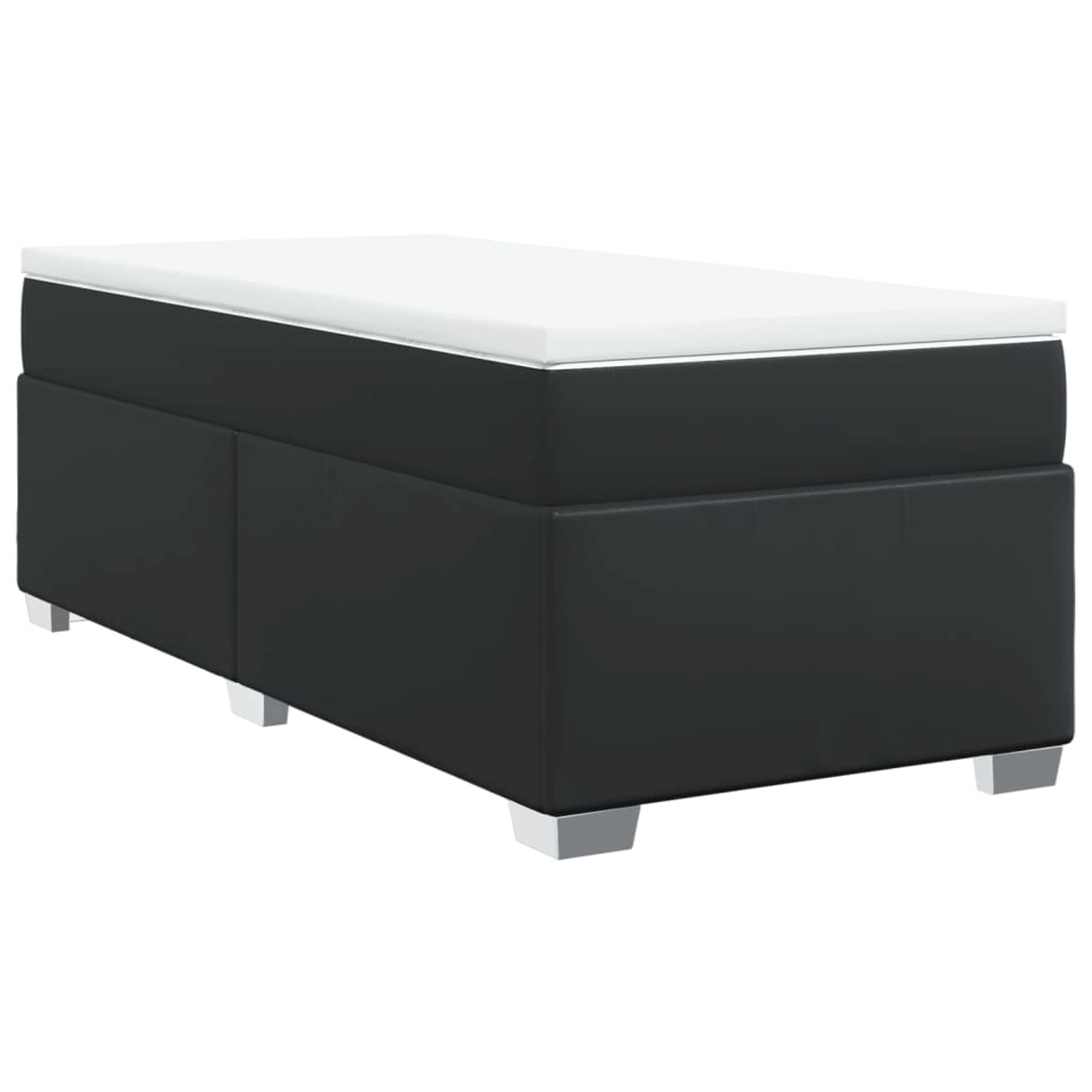 vidaXL Boxspringbett mit Matratze Schwarz 80x200 cm Kunstleder2100073 günstig online kaufen