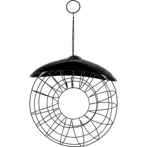 Schwarzer Futterring für Meisenknödel zum Aufhängen, 24x8x24cm.