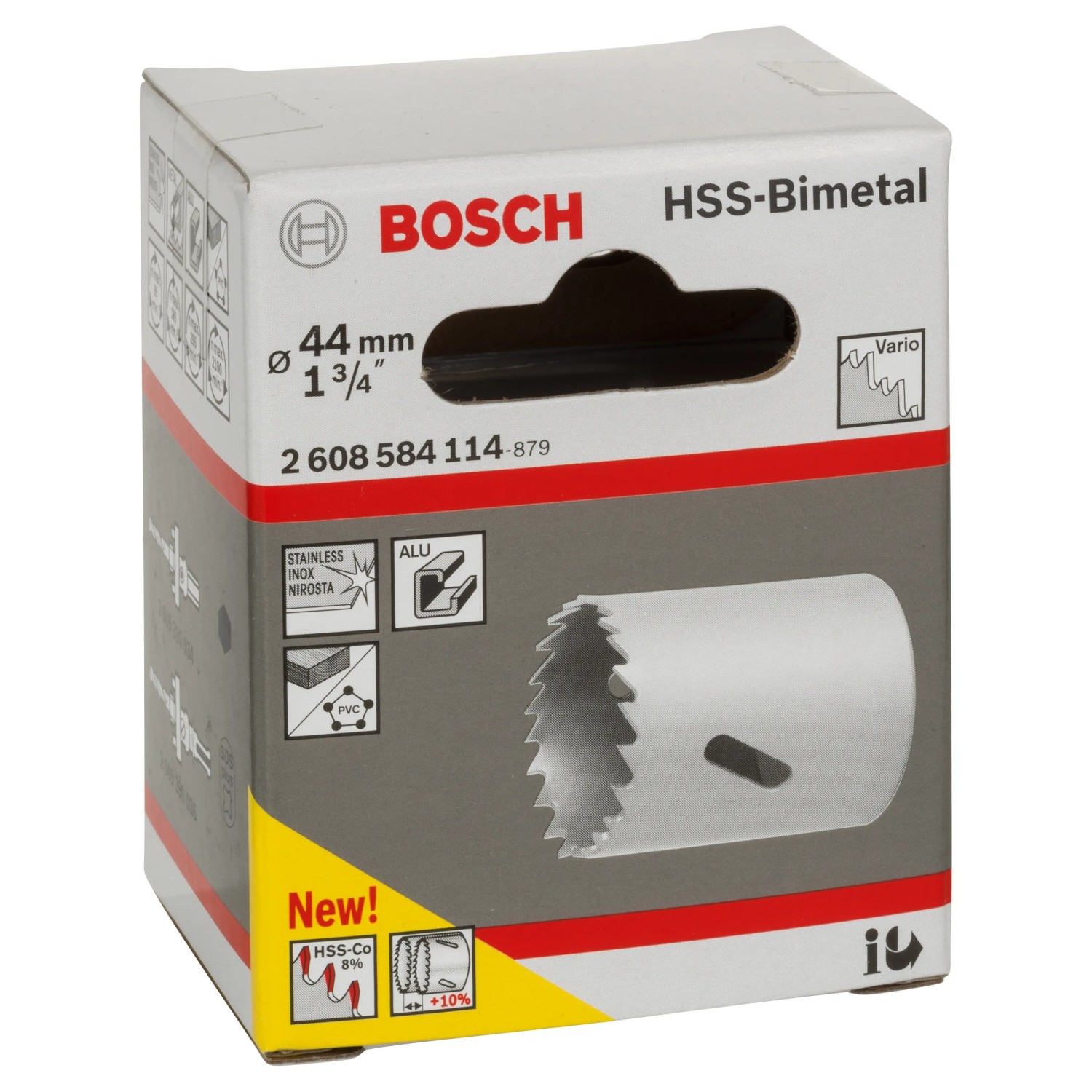 Bosch Lochsäge HSS-Bimetall, 44mm, im Karton. Geeignet für Holz, Metall und Kunststoff.