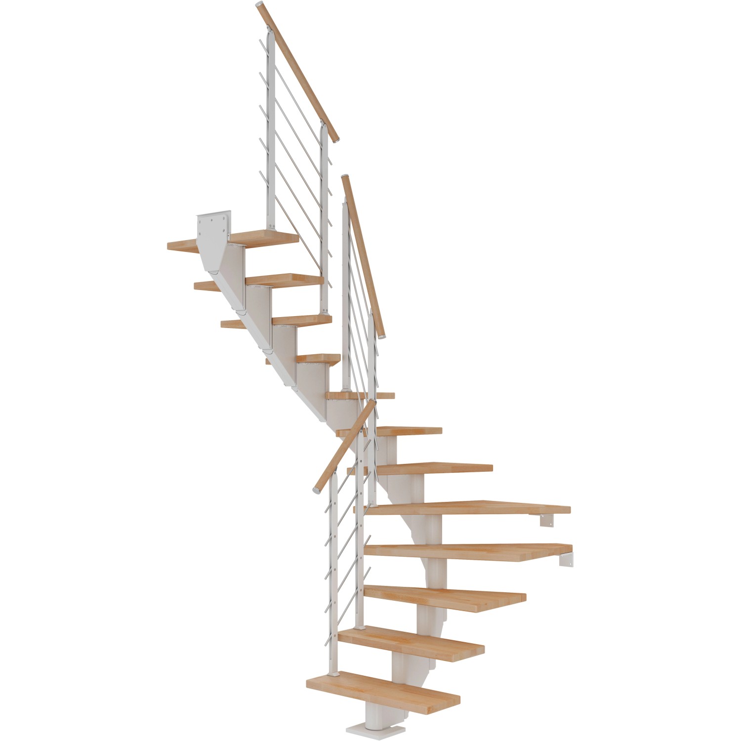 Dolle Mittelholmtreppe Hamburg Buche Weiß GH bis 301 cm 1/2 Gewendelt 75 cm günstig online kaufen