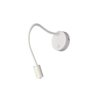 EASYLIGHT LED Wandleuchte Schwanenhals Weiß Mit Schalter 2700 K