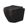Bad Land WC SET Vorwandelement Geberit Duofix + Toilette ROLO Schwarz + Platte in Schwarz_2