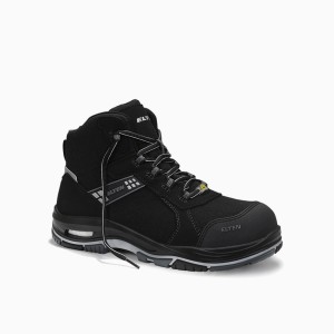 Schwarzer Elten Sicherheitsstiefel Ian XXTP Pro Grey Mid ESD S3S, Größe 49.