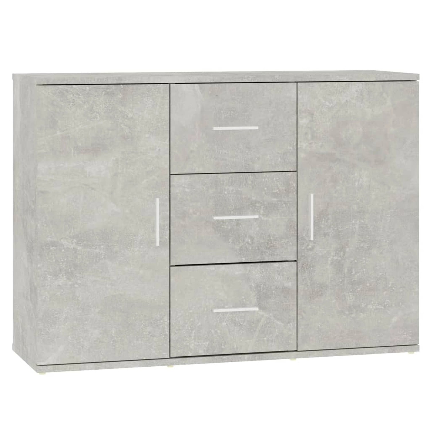 vidaXL Sideboard Betongrau 91x29,5x65 cm Holzwerkstoff 823346