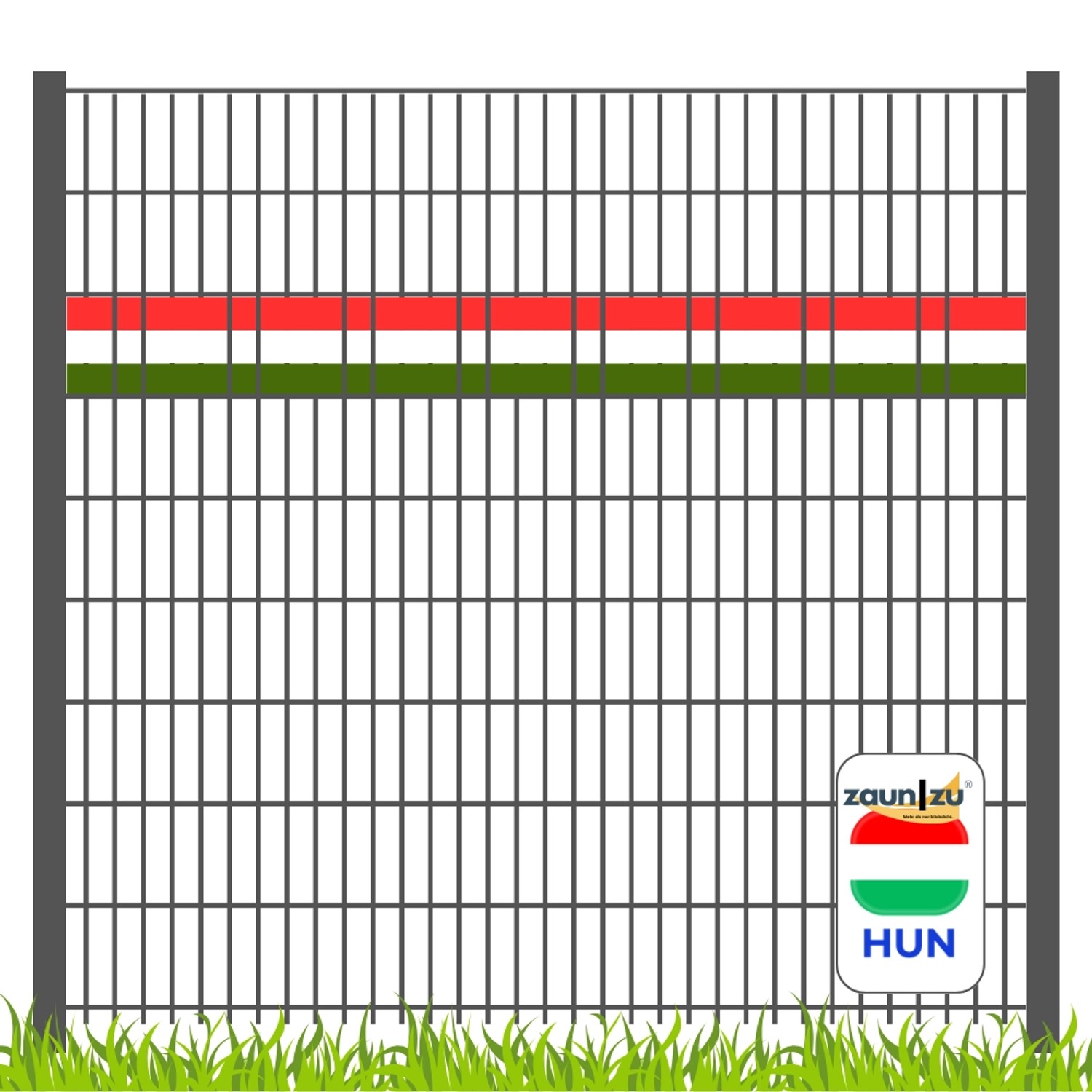 zaunzu Sichtschutz Fanartikel Ungarn für Doppelstabmatten Akzentstreifen günstig online kaufen