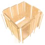 Karibu Sauna Vaira 2 mit Ganzglasfront, naturbelassen. Elementsauna mit Saunatür und Liege.