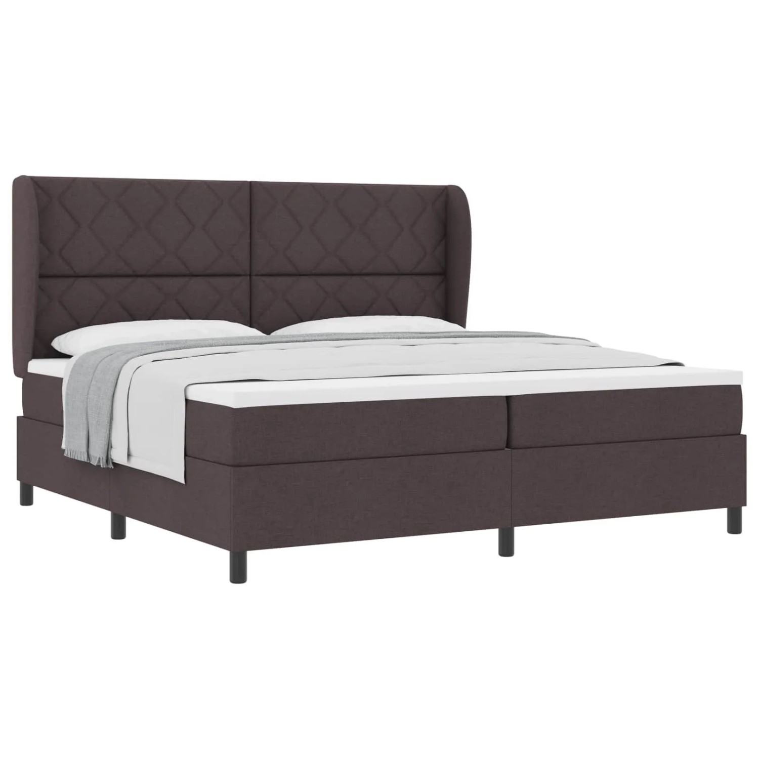 vidaXL Boxspringbett mit Matratze Dunkelbraun 200 x 200 cm Stoff 3340651