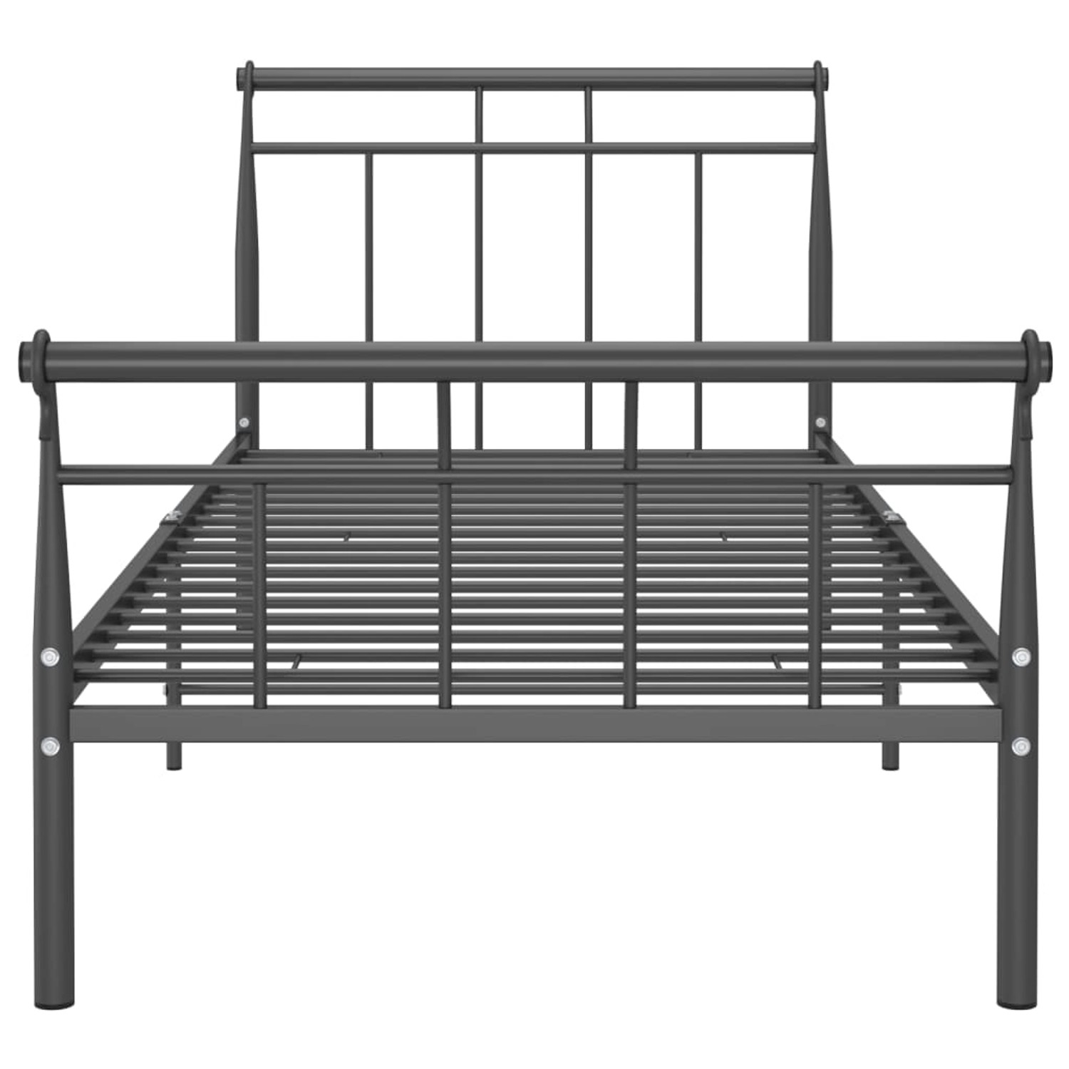 Schwarzes Metallbettgestell 100x200 cm von vidaXL für erholsamen Schlaf.