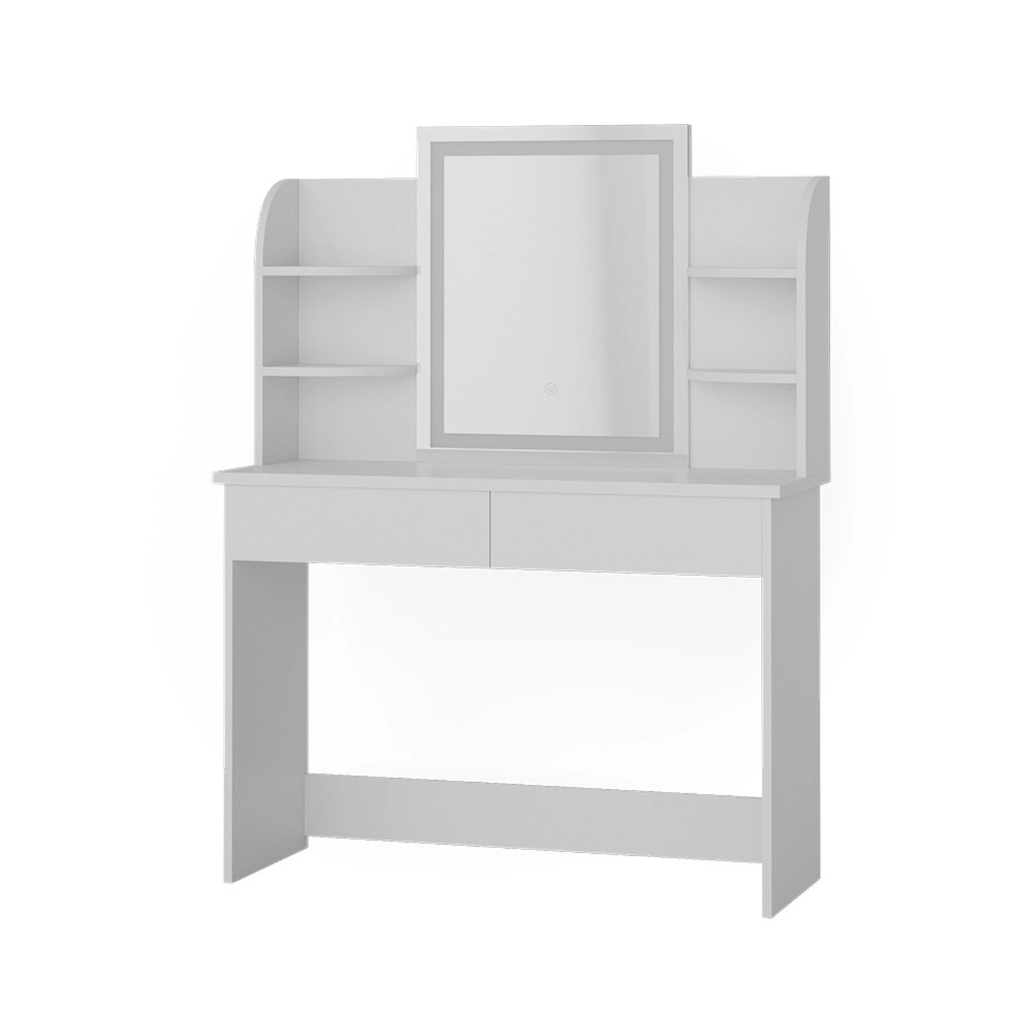 Vicco Schminktisch Charlotte Weiß 106 cm mit LED-Spiegel günstig online kaufen