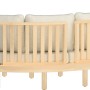 Modulare Gartenlounge Waldport, 4-teilig aus Akazienholz mit beigen Kissen.