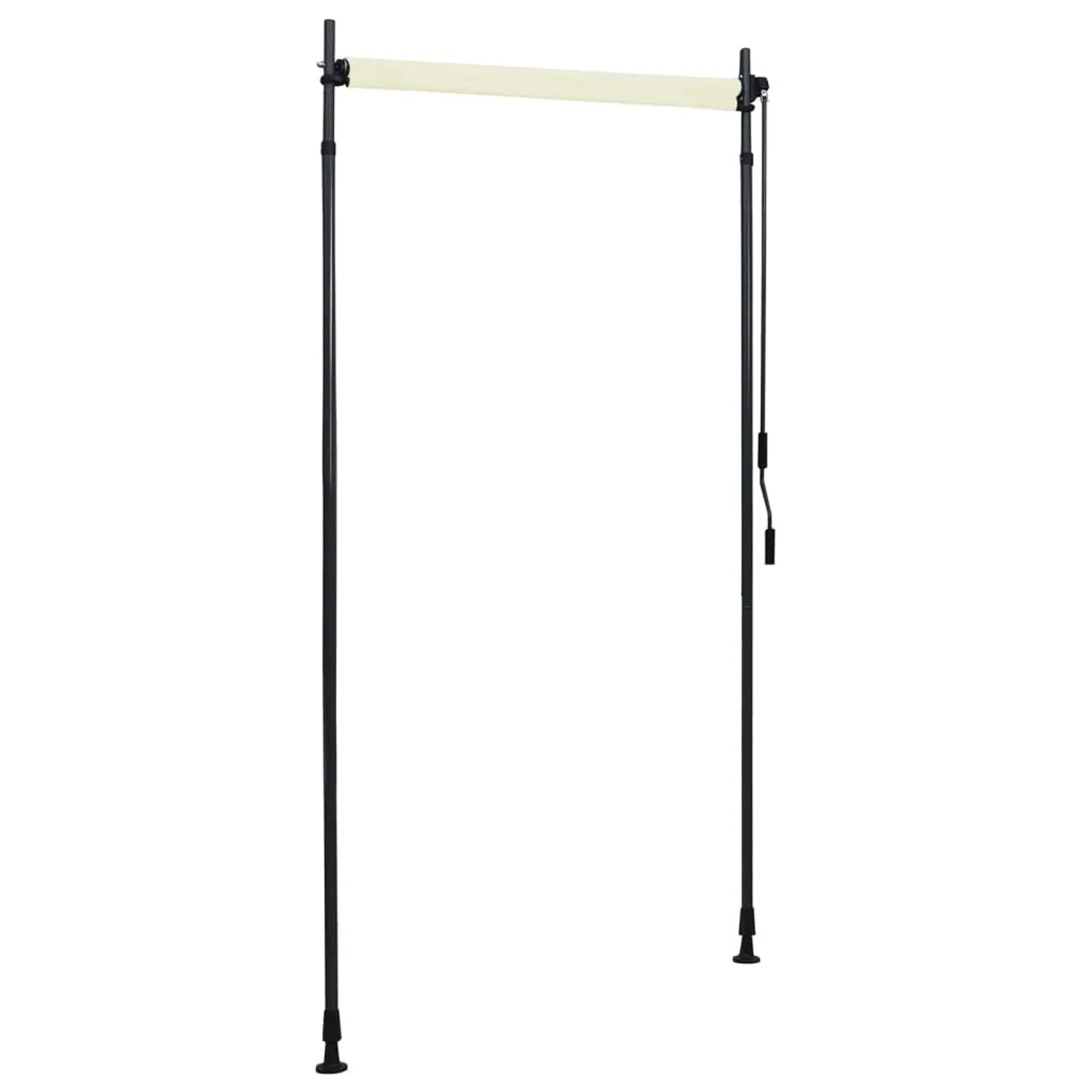 vidaXL Außenrollo, 100x270 cm, Creme, mit Handkurbel und verstellbaren Pfosten für Balkon & Terrasse.