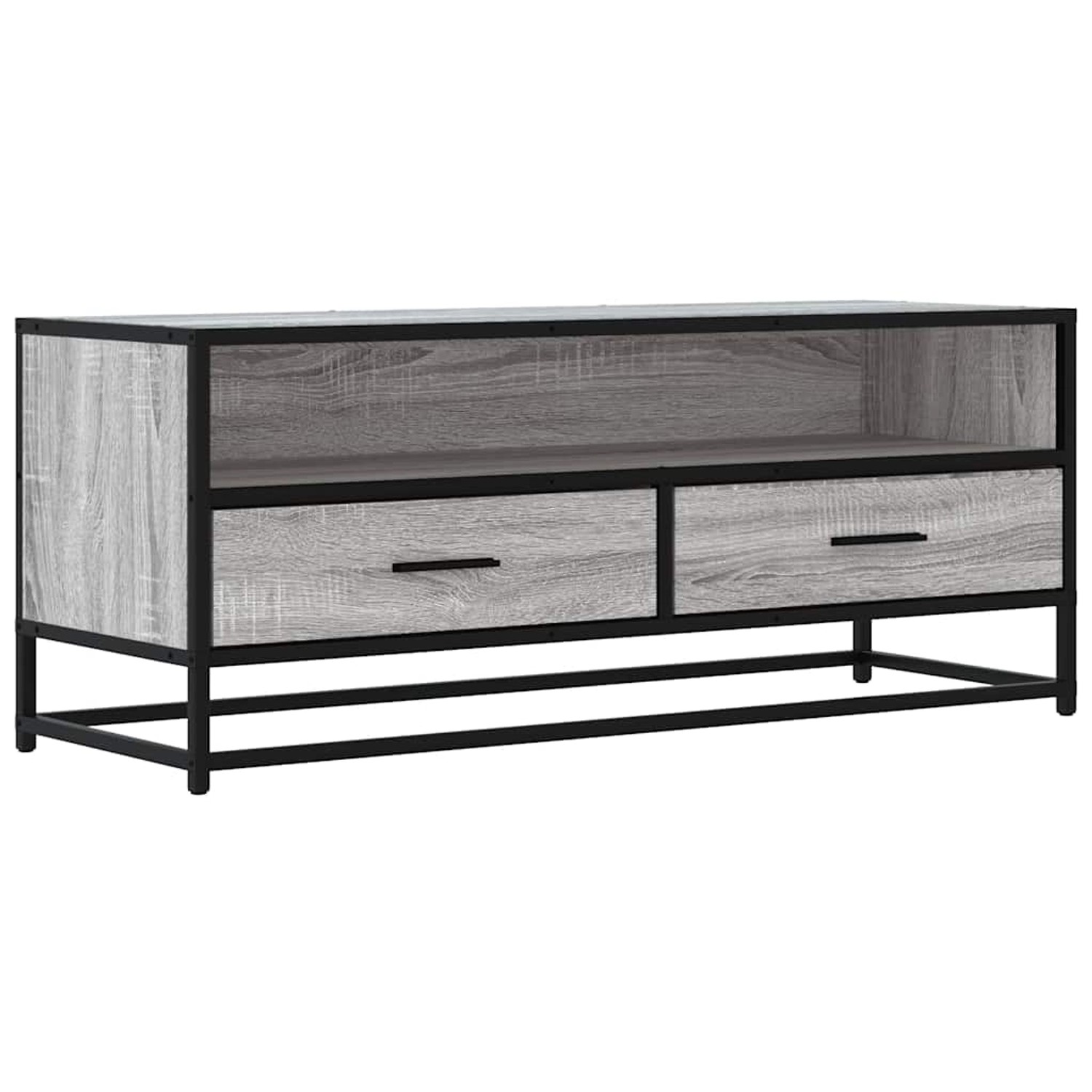 vidaXL TV-Schrank Grau Sonoma 100x34,5x40 cm Holzwerkstoff und Metall 84881 günstig online kaufen