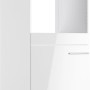 Weißer Optifit Hochschrank Rurik986 für Backofen und Kühlschrank, 60 cm breit. Vorratsschrank mit Tür und Klappe.