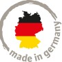 Deutschlandkarte mit Flagge und Schriftzug 'made in germany'