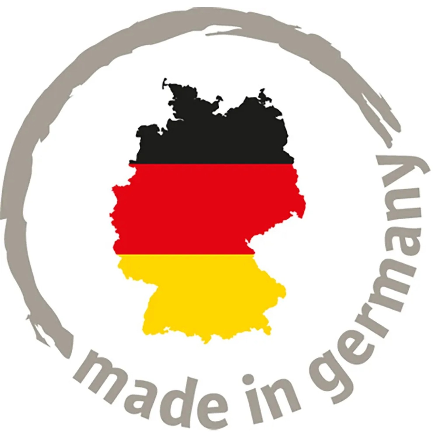 Deutschlandkarte mit Flagge und Schriftzug 'made in germany'