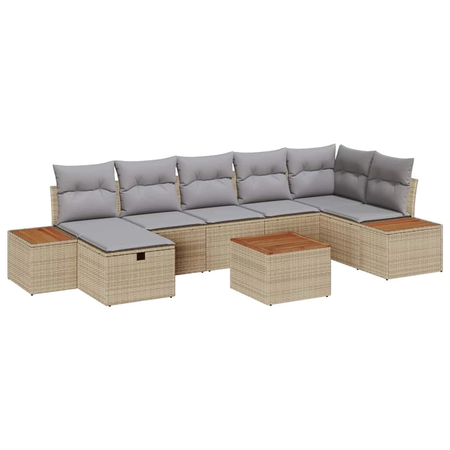 vidaXL 8-Teiliges Garten-Sofa-Set mit Kissen Beige Poly Rattan 3359647 günstig online kaufen