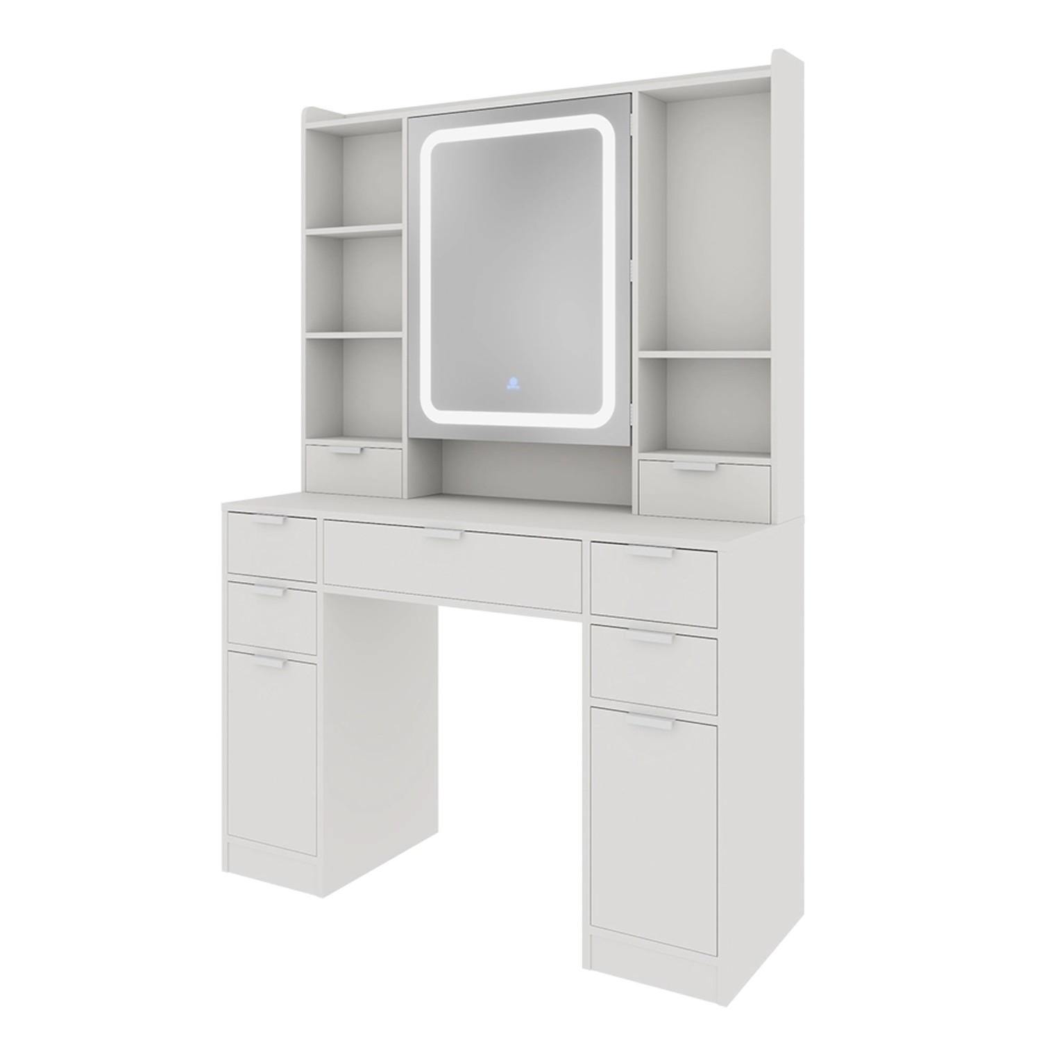 Vicco Schminktisch Solea Weiß 105 cm mit LED-Spiegel günstig online kaufen