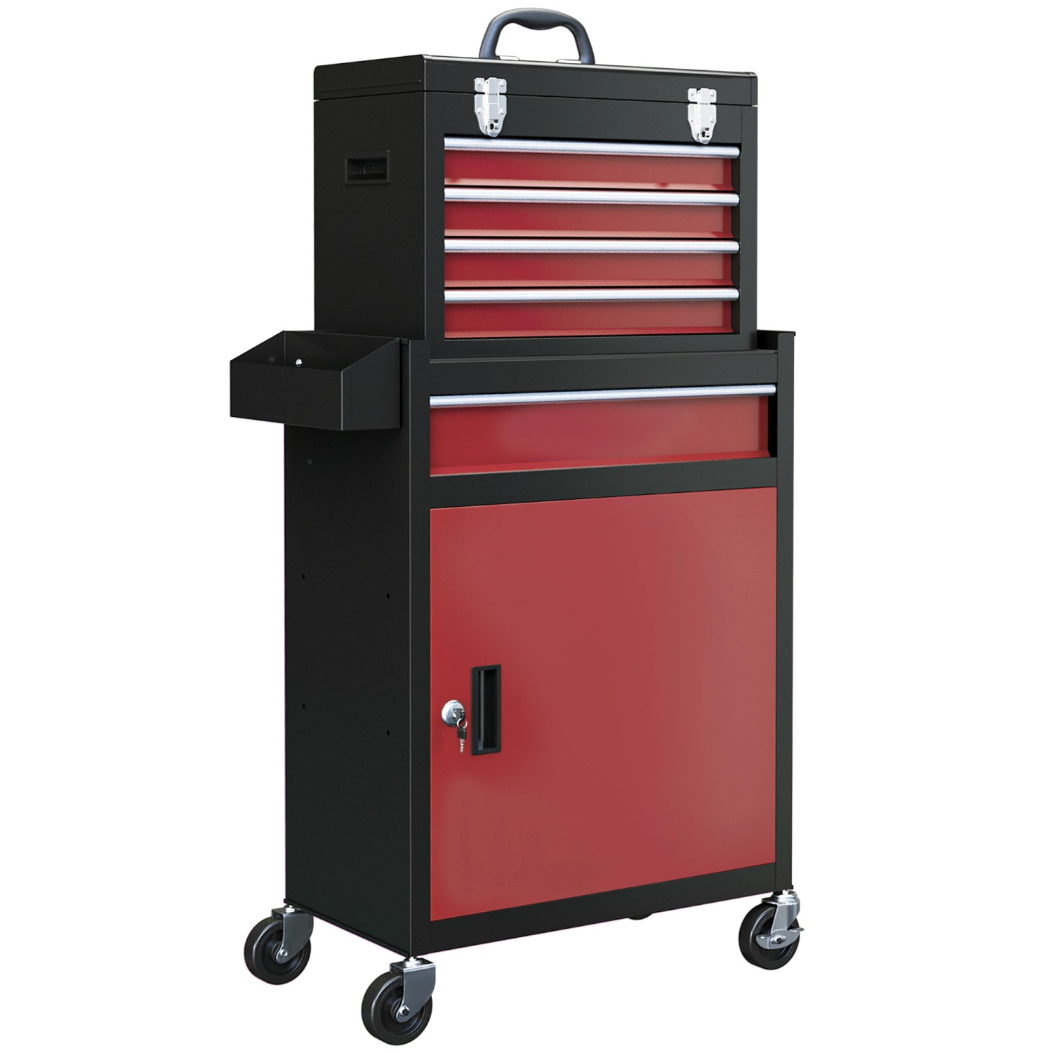 HOMCOM Werkstattwagen Werkzeugwagen Stahl Rot 60L x 28B x 102H cm günstig online kaufen