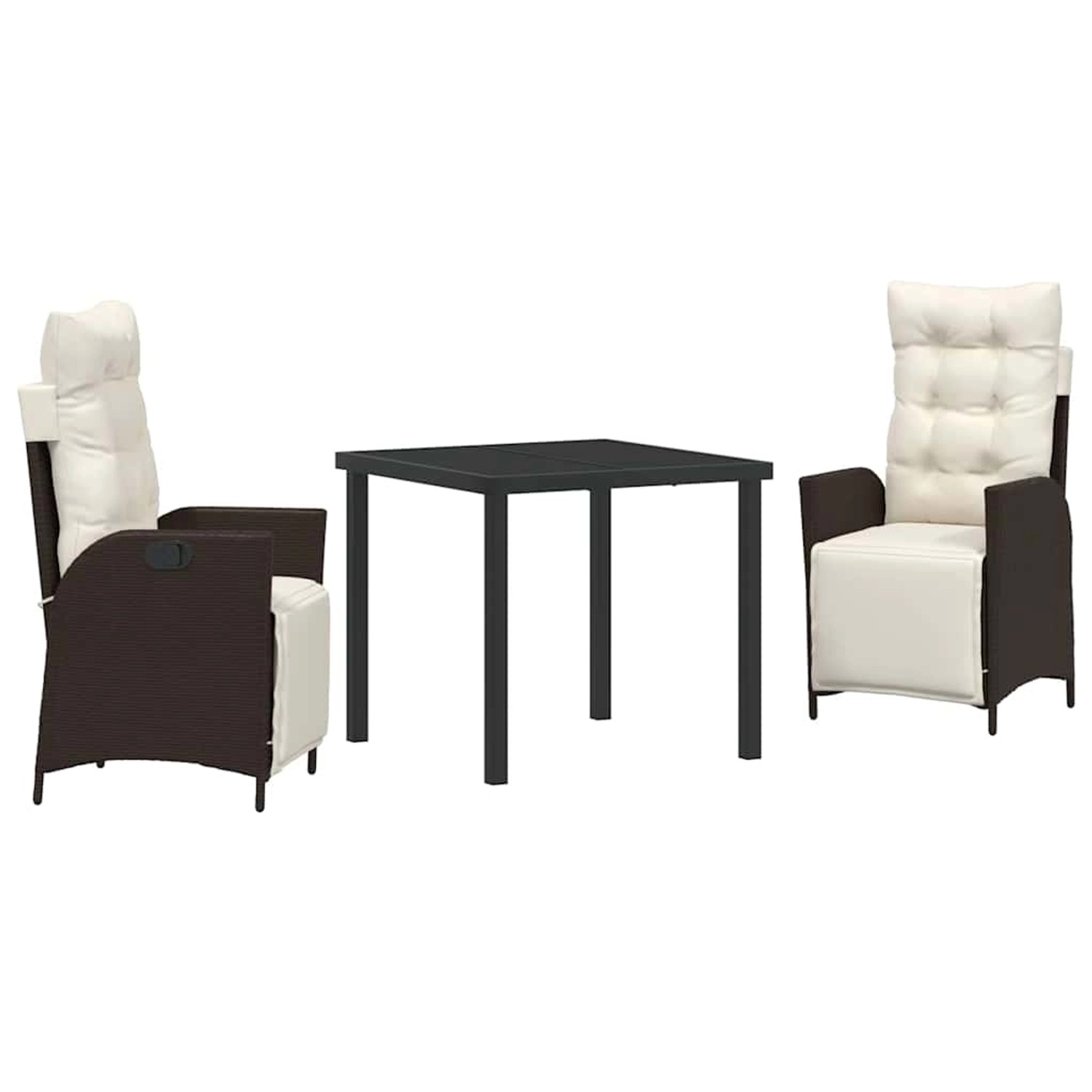 vidaXL Garten Essgruppe 3-Tlg Braun Poly Rattan 3380540 günstig online kaufen