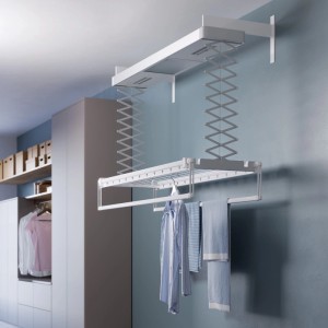 Foxydry Pro Elektrischer Wand Wäscheständer Höhenverstellbar Trockenlänge 16 m Maß 122 cm