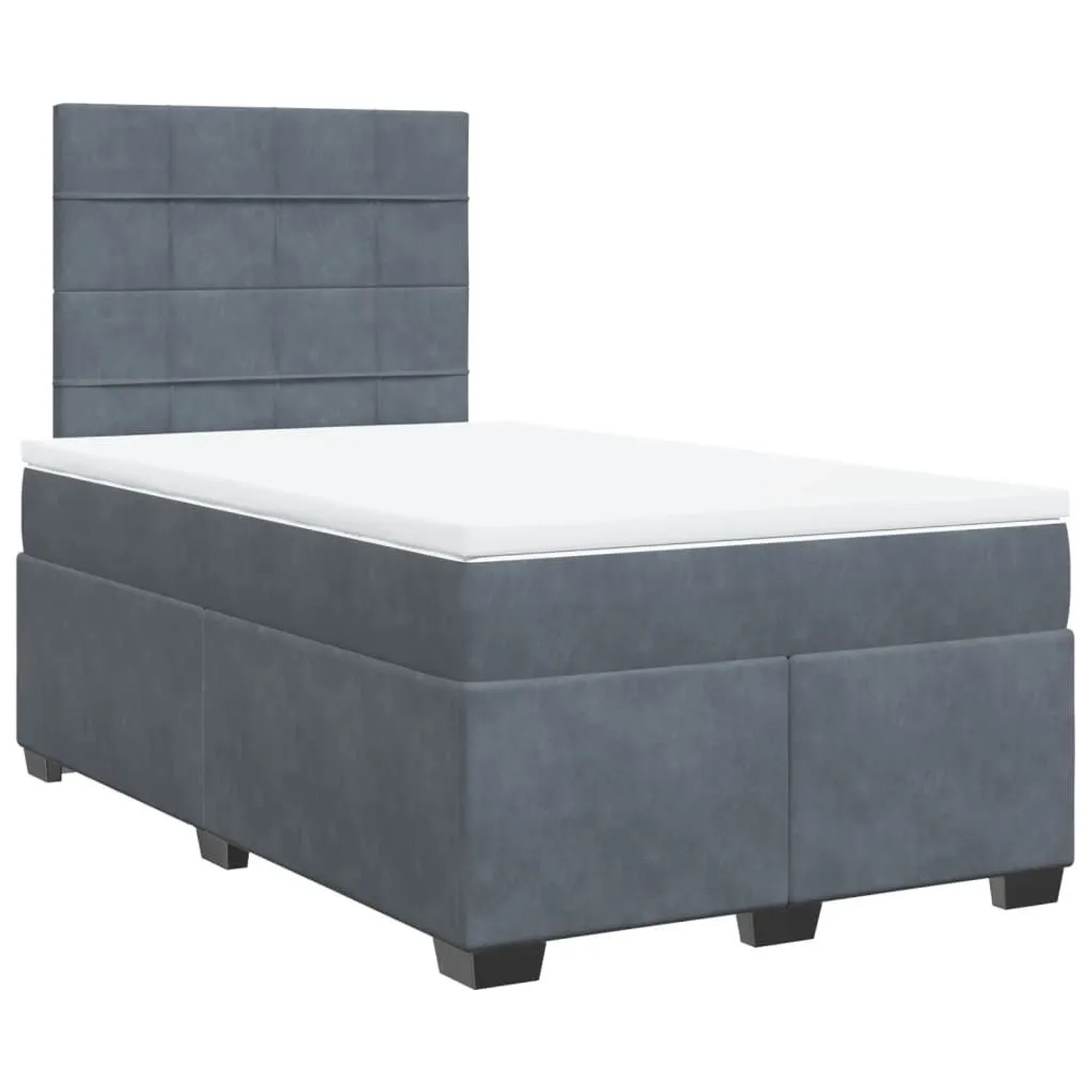 vidaXL Boxspringbett mit Matratze Dunkelgrau 120x190 cm Samt 3293159 günstig online kaufen