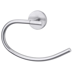 Fackelmann Handtuchring Fusion in Edelstahloptik, runde Form, zur Wandmontage.