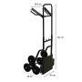 Schwarze Treppensackkarre ODIN mit Hartgummi-Rädern, Tragkraft 200kg, ideal für Werkstatt & Transport.