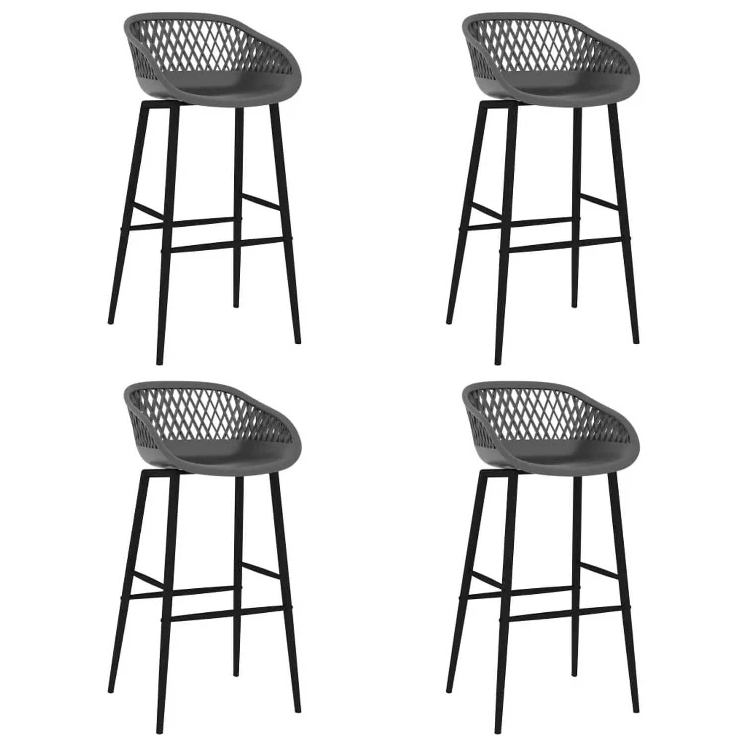vidaXL Barhocker 4 Stk Grau 248163