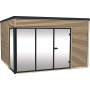 Modernes Weka Holz-Gartenhaus Cubilis mit Glasfront, naturbelassen, 380x300 cm.