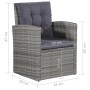Grauer Sessel aus Polyrattan mit Auflagen, Teil des vidaXL Garten-Lounge-Sets.
