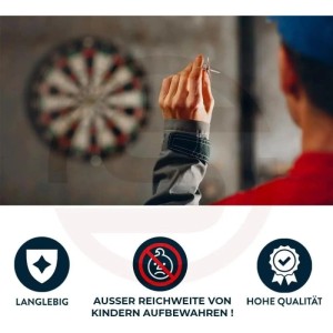 Sportisfaction Dartscheibe Set, 45 cm Sisal mit 6 Pfeilen und Anspitzer.