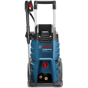 Bosch Professional GHP 5-55 Hochdruckreiniger, blau/schwarz, mit Lanze und Rädern.