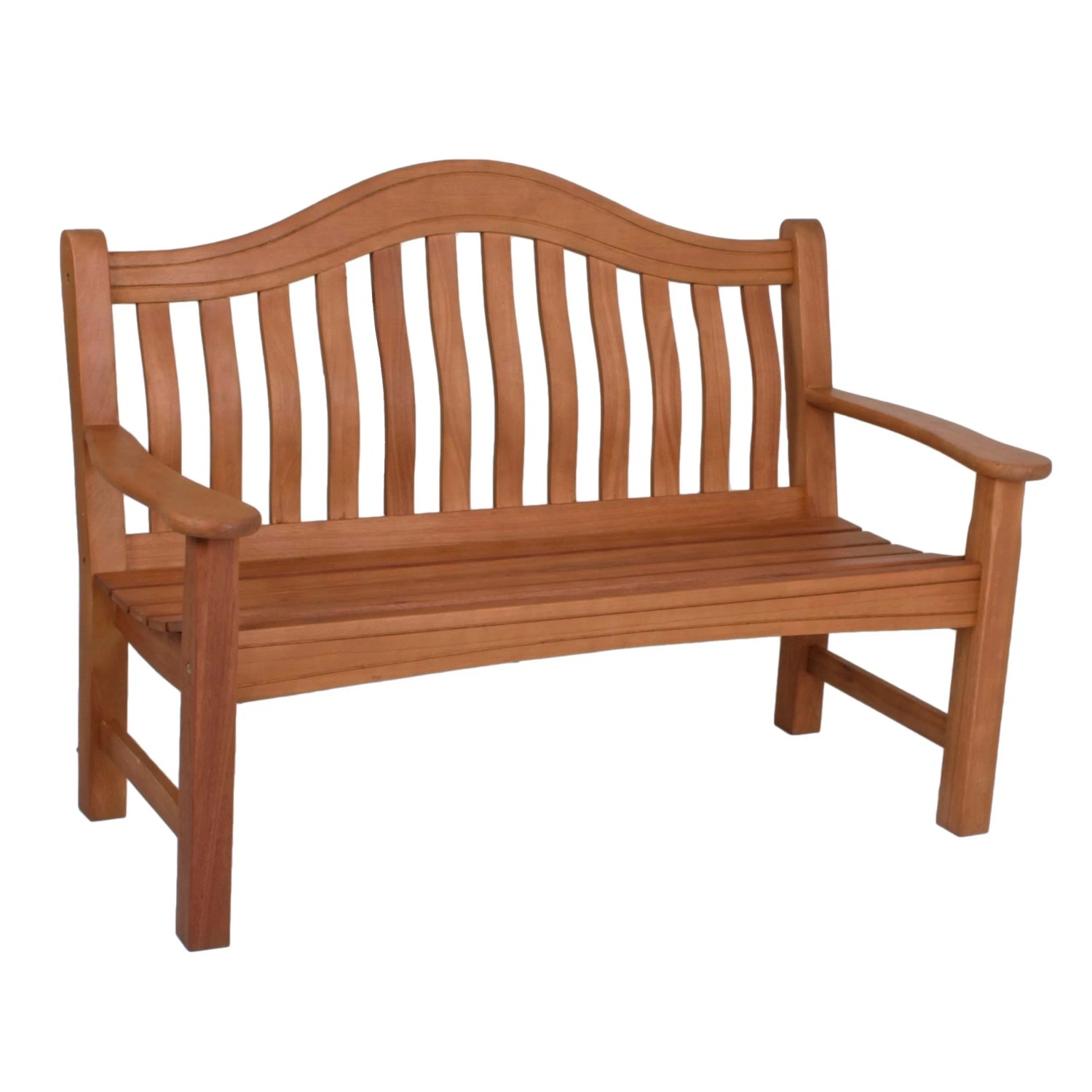 DELUKE Gartenbank ANETTE 2-Sitzer 131cm Breit Eukalyptus Natur Teak-Optik Terrassenbank Wetterfest Sitzbank Outdoor Bank