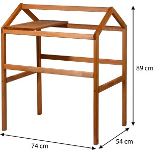 Dobar Pflanzturm-Aufsatz Kubus 2.0, hellbraun, mit Ablage, 74x54x89cm, für Holz-Hochbeete.