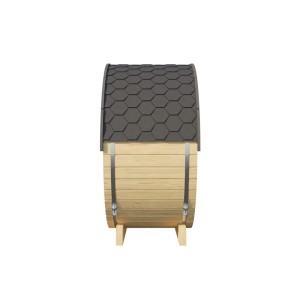Fjordholz Fass-Sauna Modell Mini 100 mit Vollglasfront Fichte