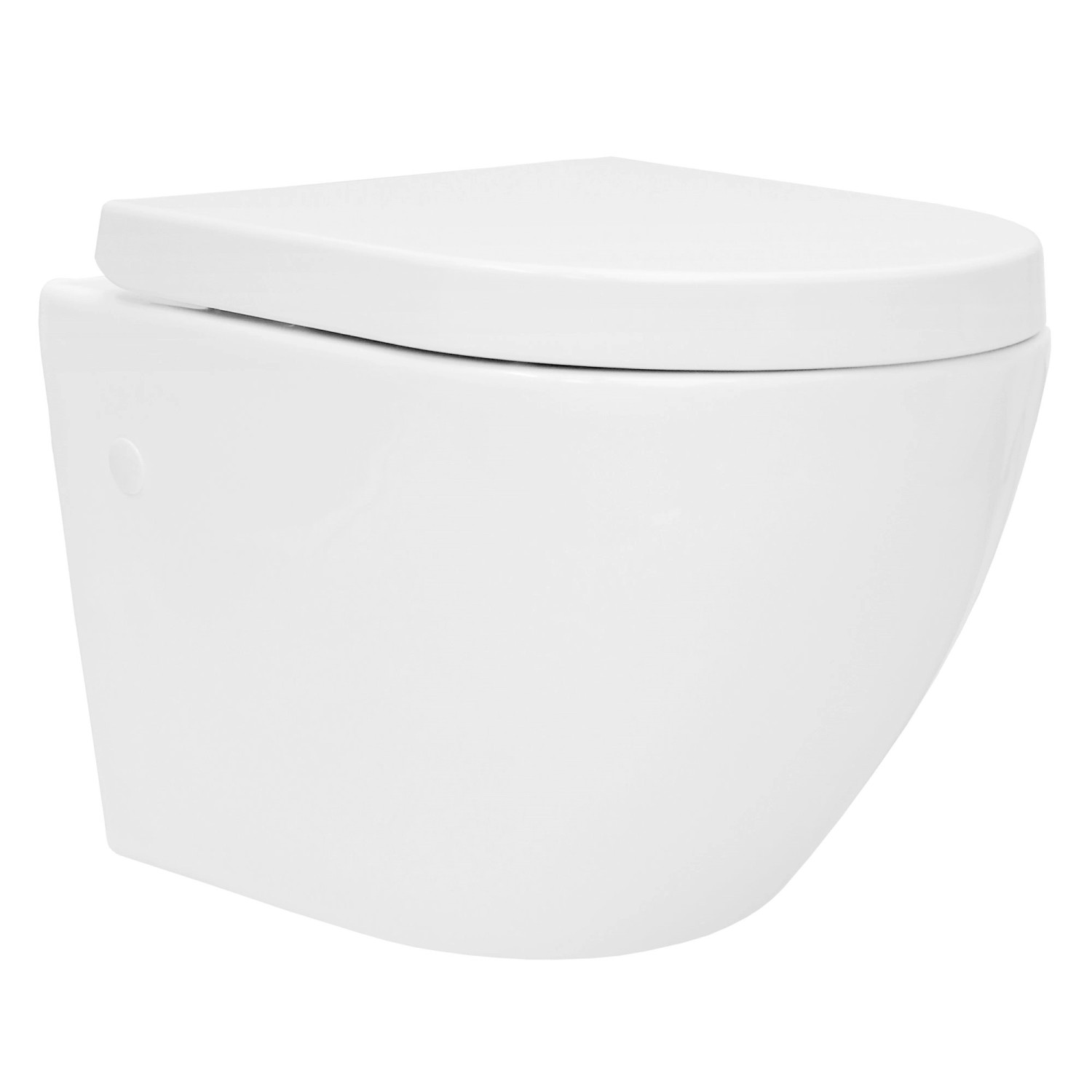 LuxeBath Spülrandloses Hänge WC Nano Beschichtung mit Kurze Ausladung 49 cm