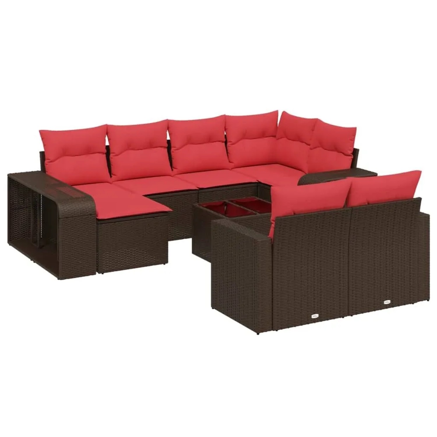 vidaXL 11-Tlg Gartensofa-Set mit Kissen Braun Polyrattan 3228914 günstig online kaufen