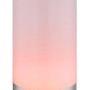 Globo Lex Tischleuchte: RGBW LED, Nickel matt, zylindrischer Schirm, stimmungsvolle Außen-Dekoleuchte.