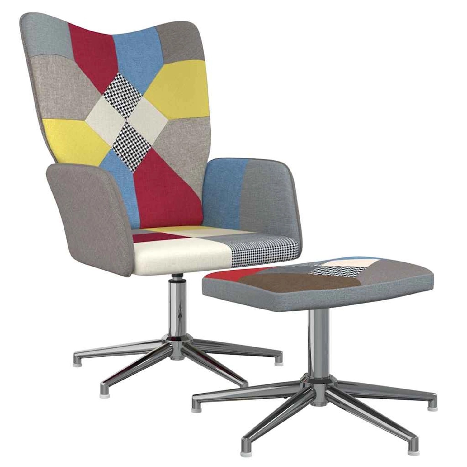 vidaXL Relaxsessel mit Hocker Patchwork Stoff 328190 günstig online kaufen