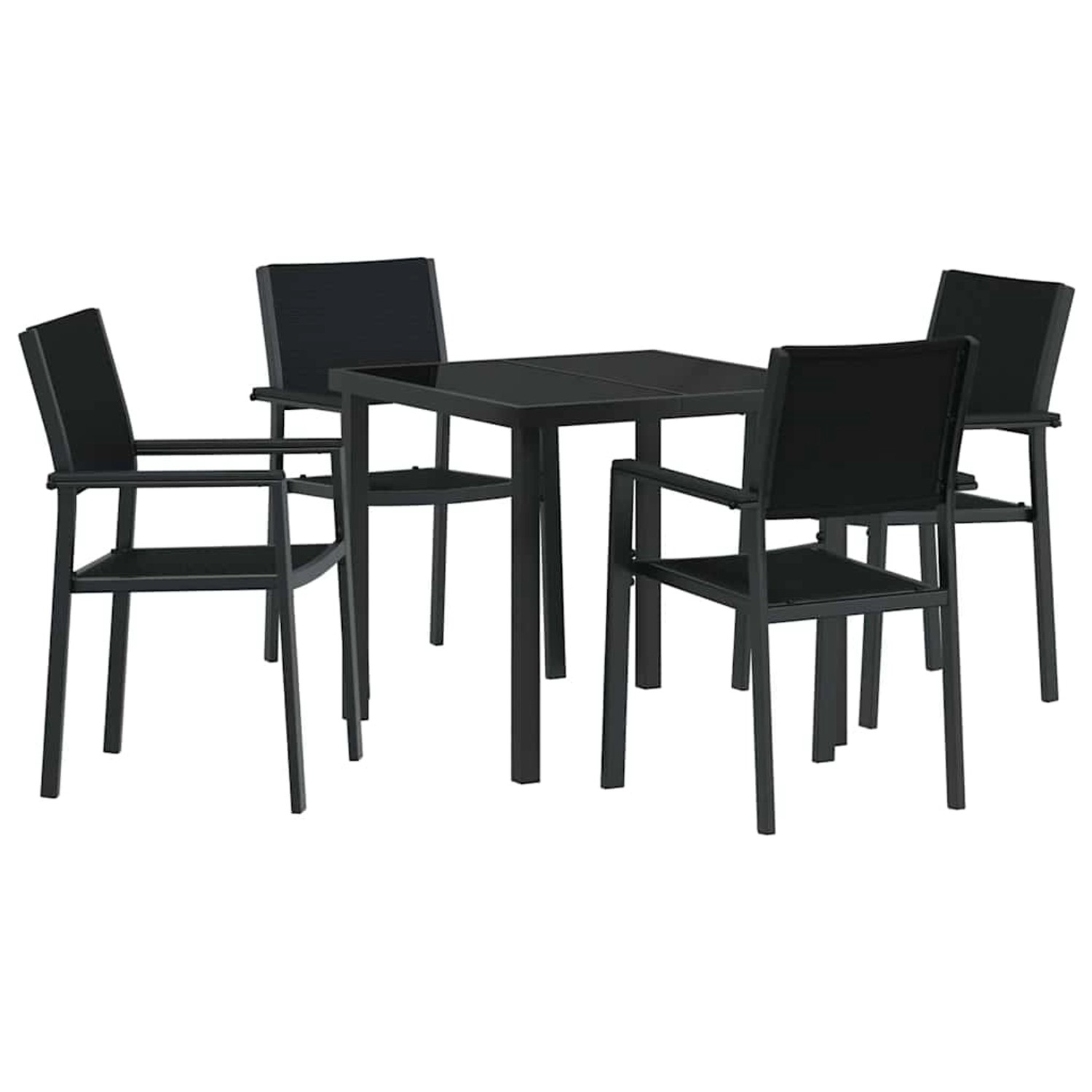 vidaXL Garten Essgruppe 5-Tlg Schwarz Poly Rattan 3379150 günstig online kaufen